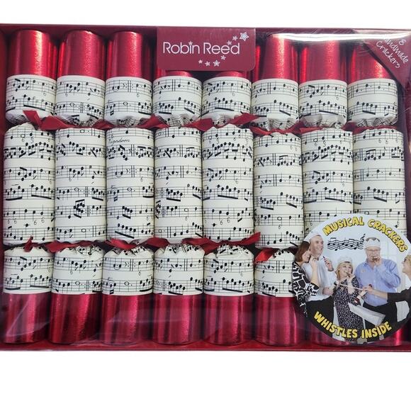 Robin Reed 8pc 9.5" Musical Whistle Concerto Christmas Crackers NIB - Picture 1 of 7